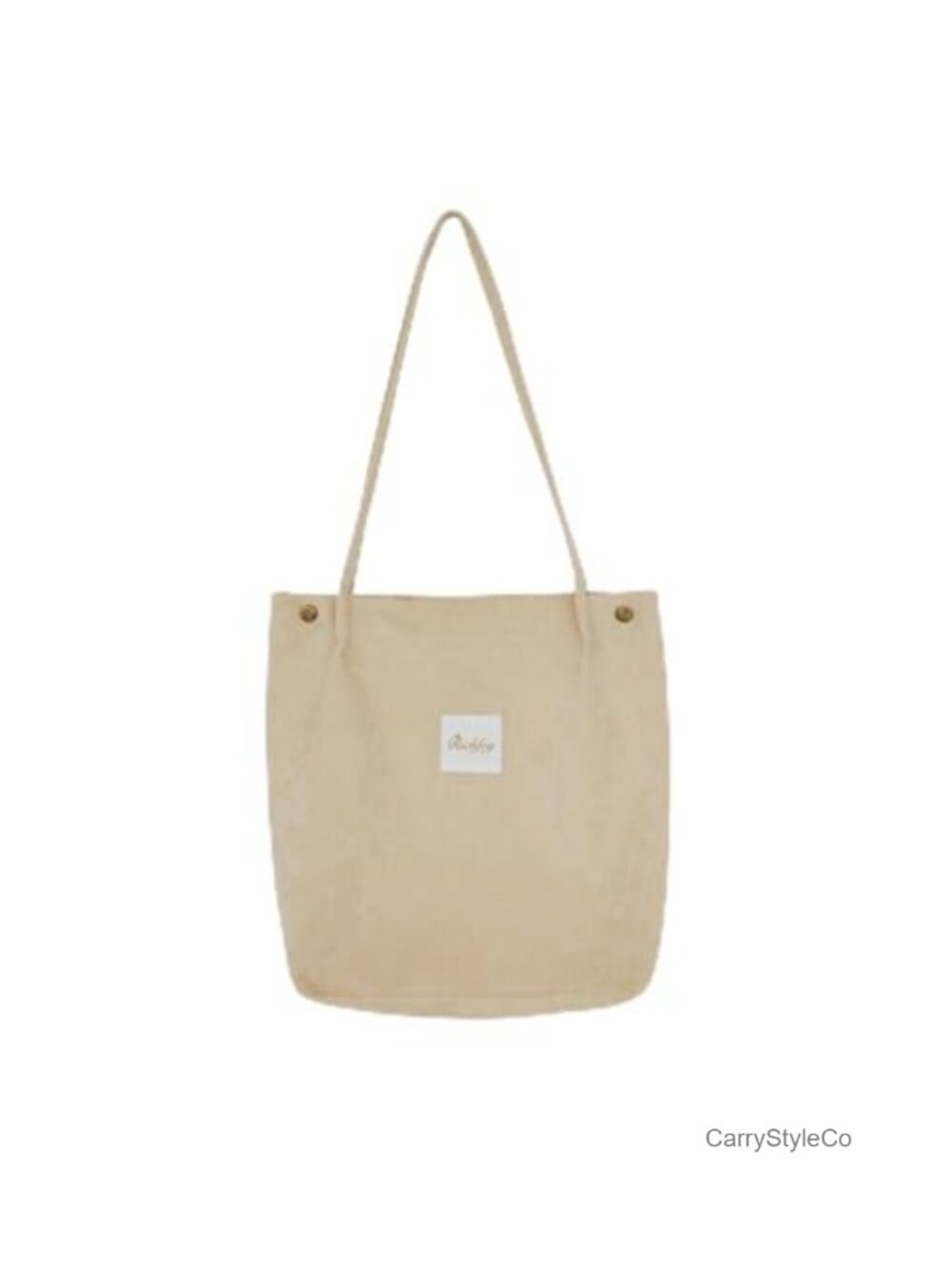 Corduroy Tote Bag Large Capacity Shoulder Bag with Inner Pocket